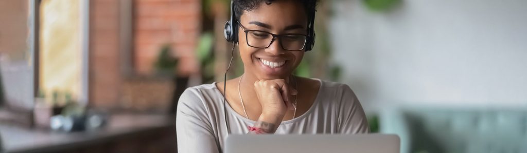 A Young Woman Participating In A Virtual Mediation